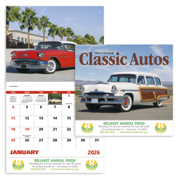 Classic Autos Wall Calendar - Stapled